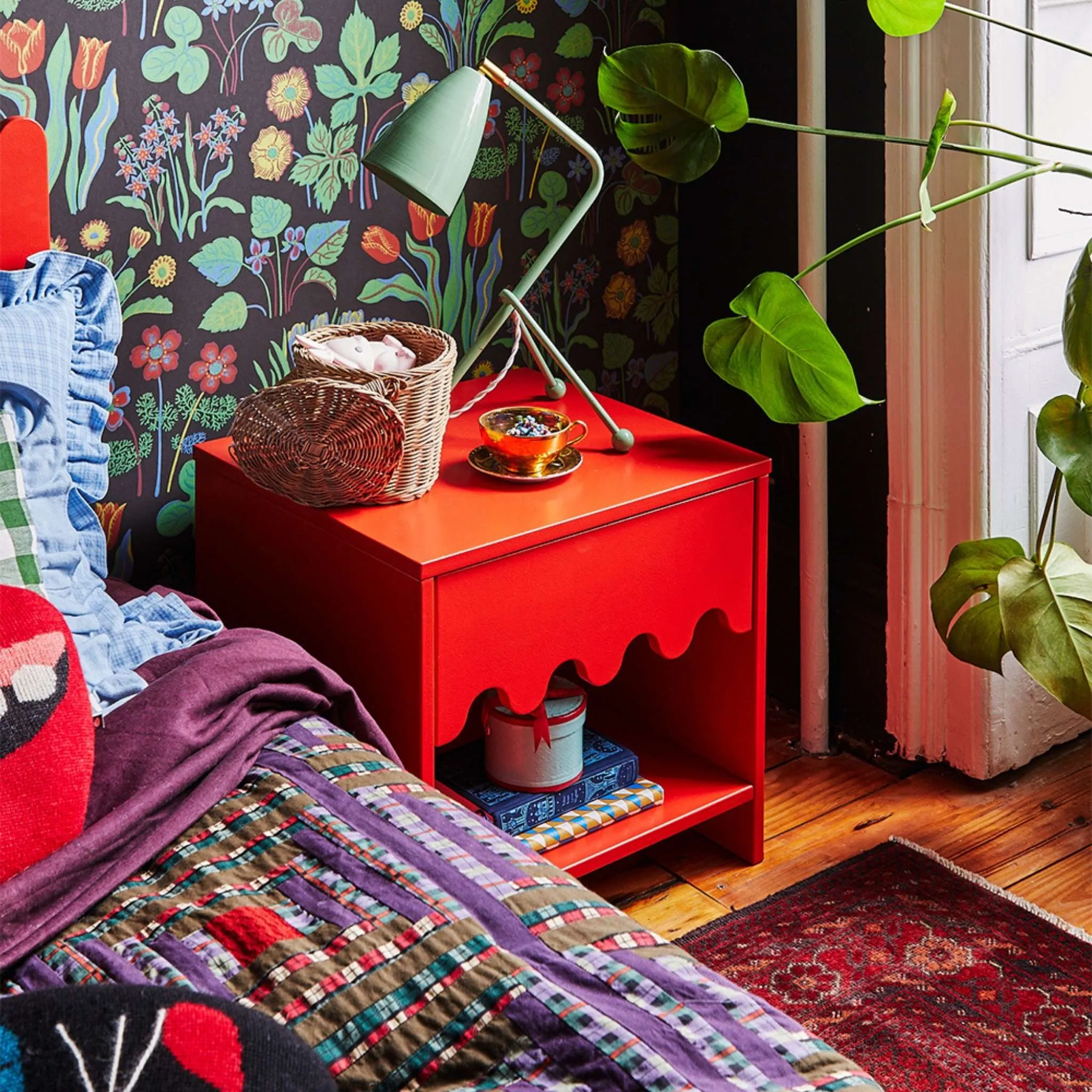 Oeuf NYC Moss Bedside Table - Tomato