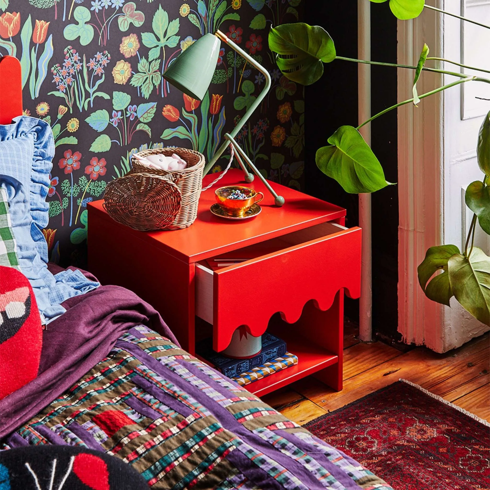 Oeuf NYC Moss Bedside Table - Tomato