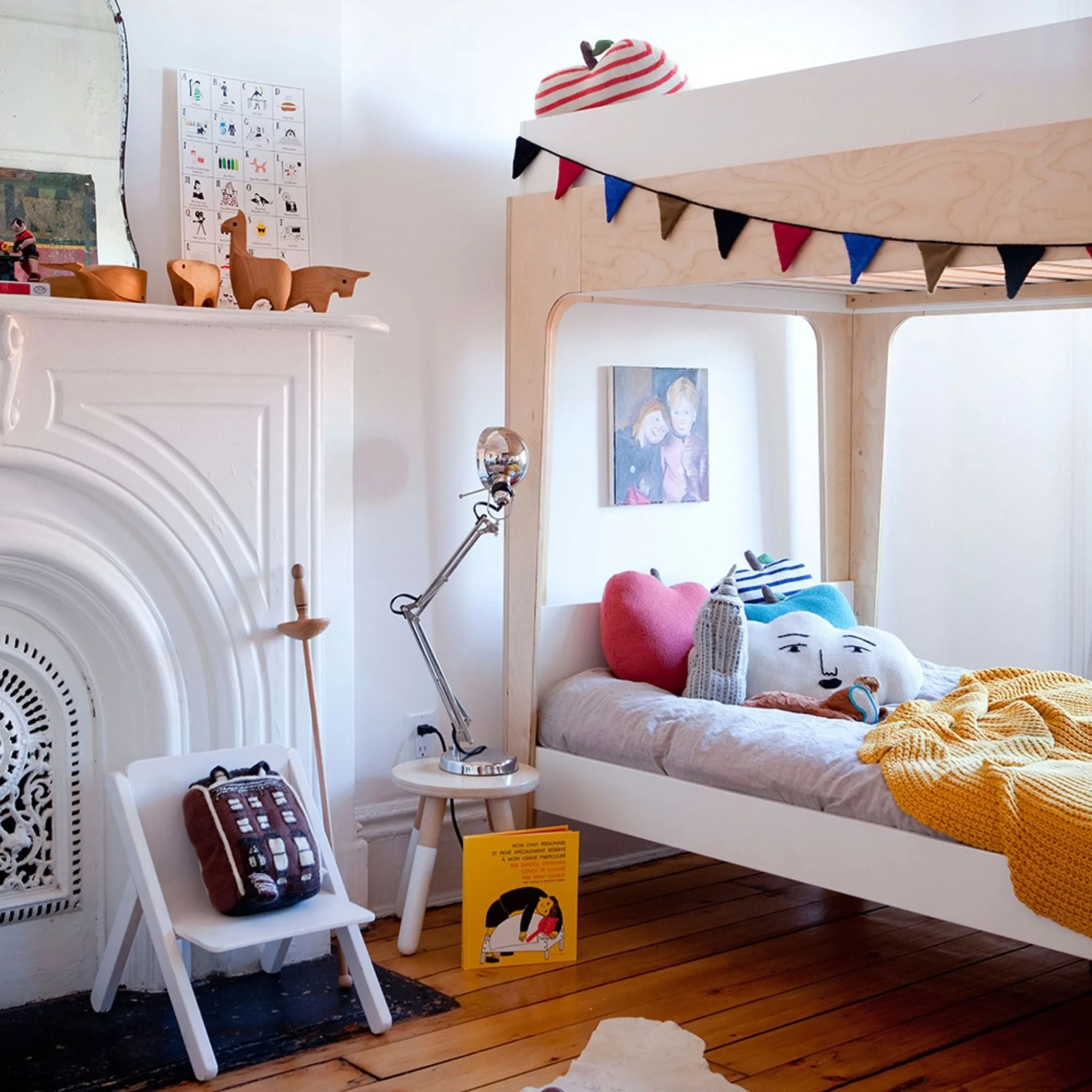 Oeuf NYC Perch Bunk Bed - White/Birch