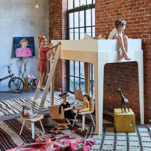 Oeuf NYC Perch Loft Bed - White/Birch