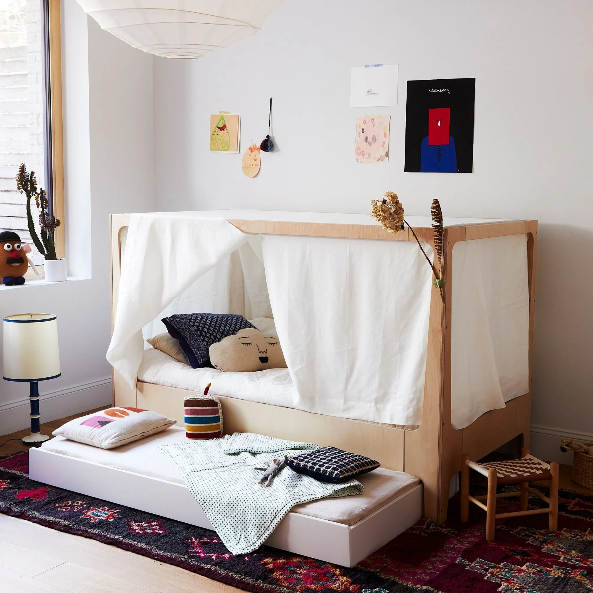 Oeuf NYC Perch Trundle Bed/Ladder Conversion Kit - White