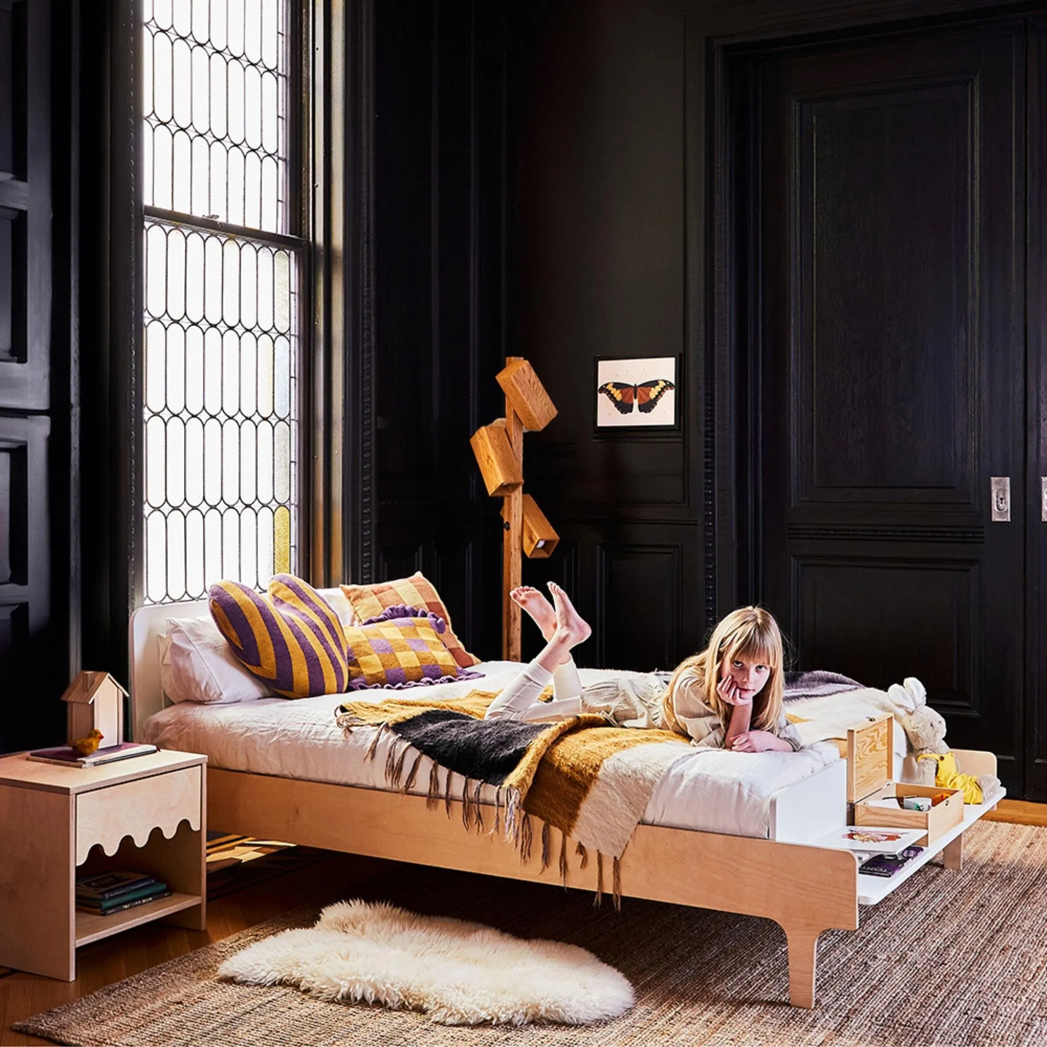 Oeuf NYC River Full Bed - White/Birch