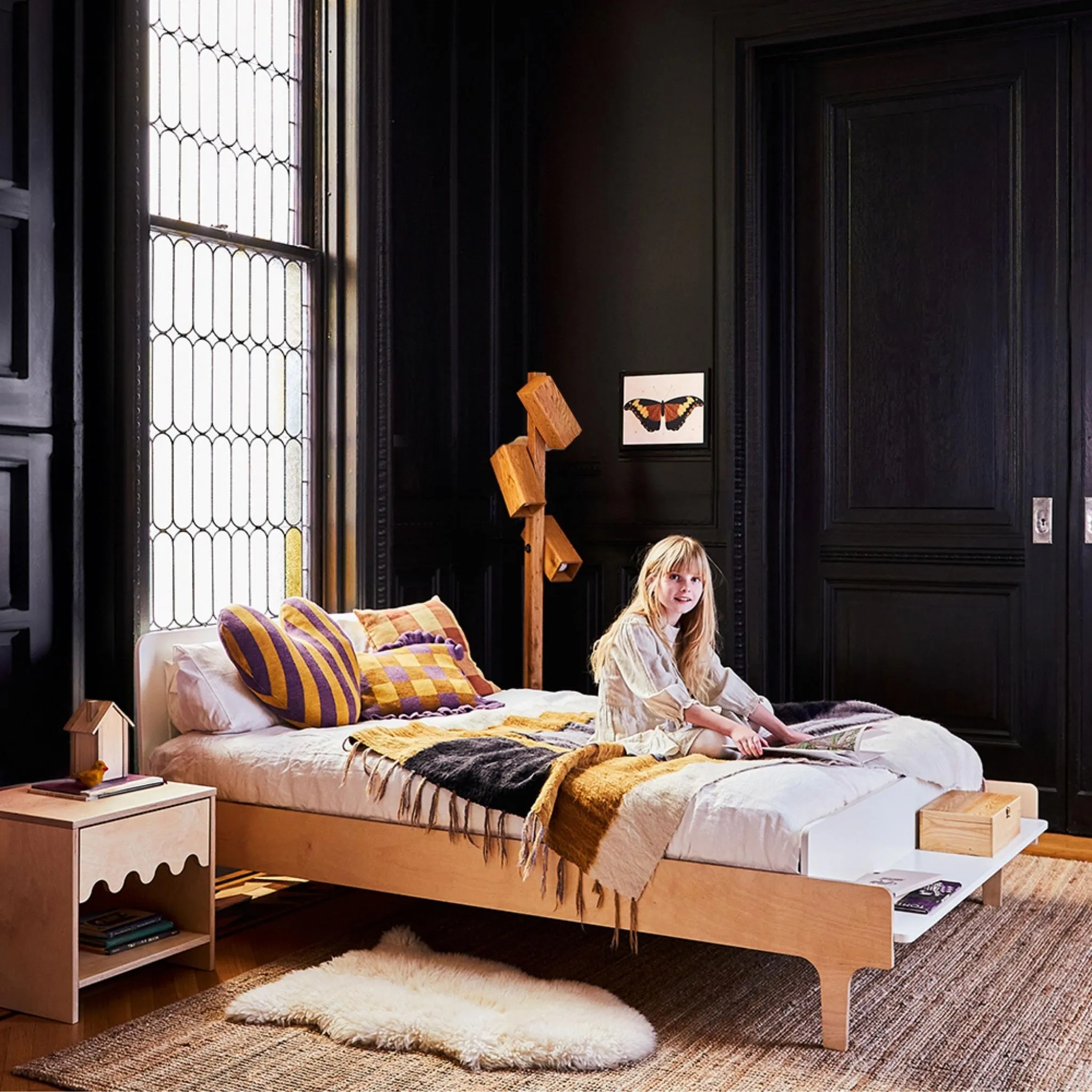 Oeuf NYC River Full Bed - White/Birch