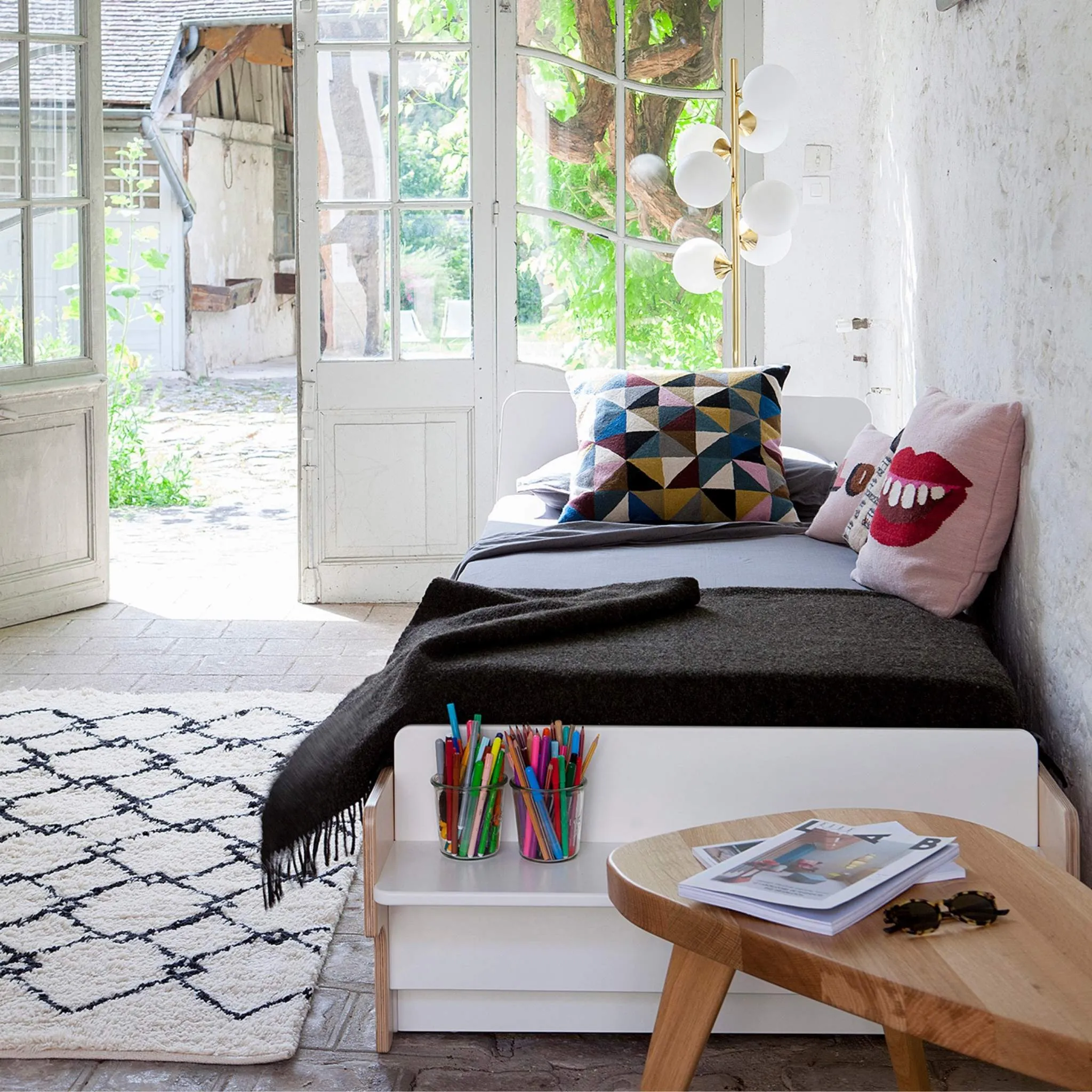 Oeuf NYC River Single Bed - White/Birch