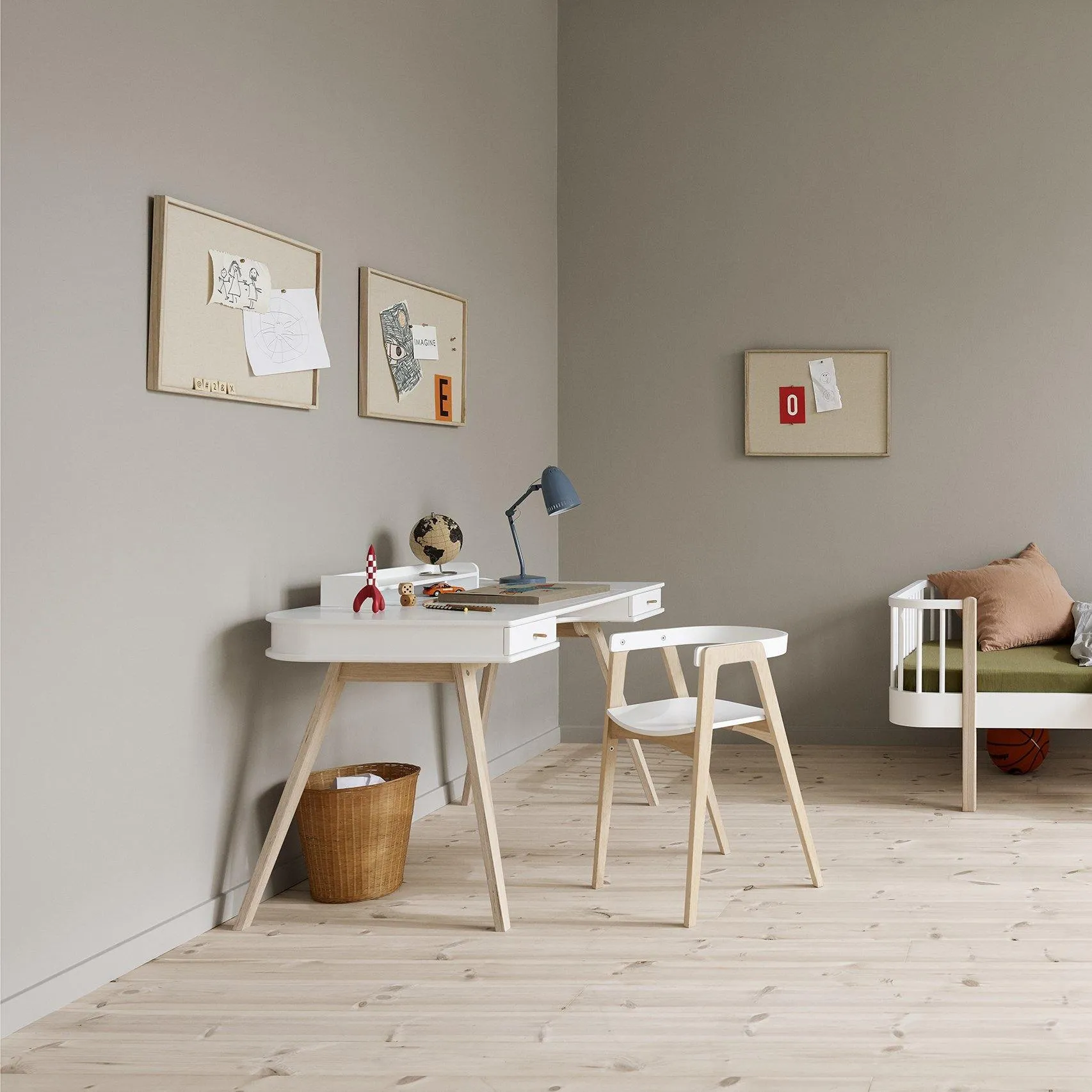 Oliver Furniture Children's Adjustable Wood Chair - White/Oak