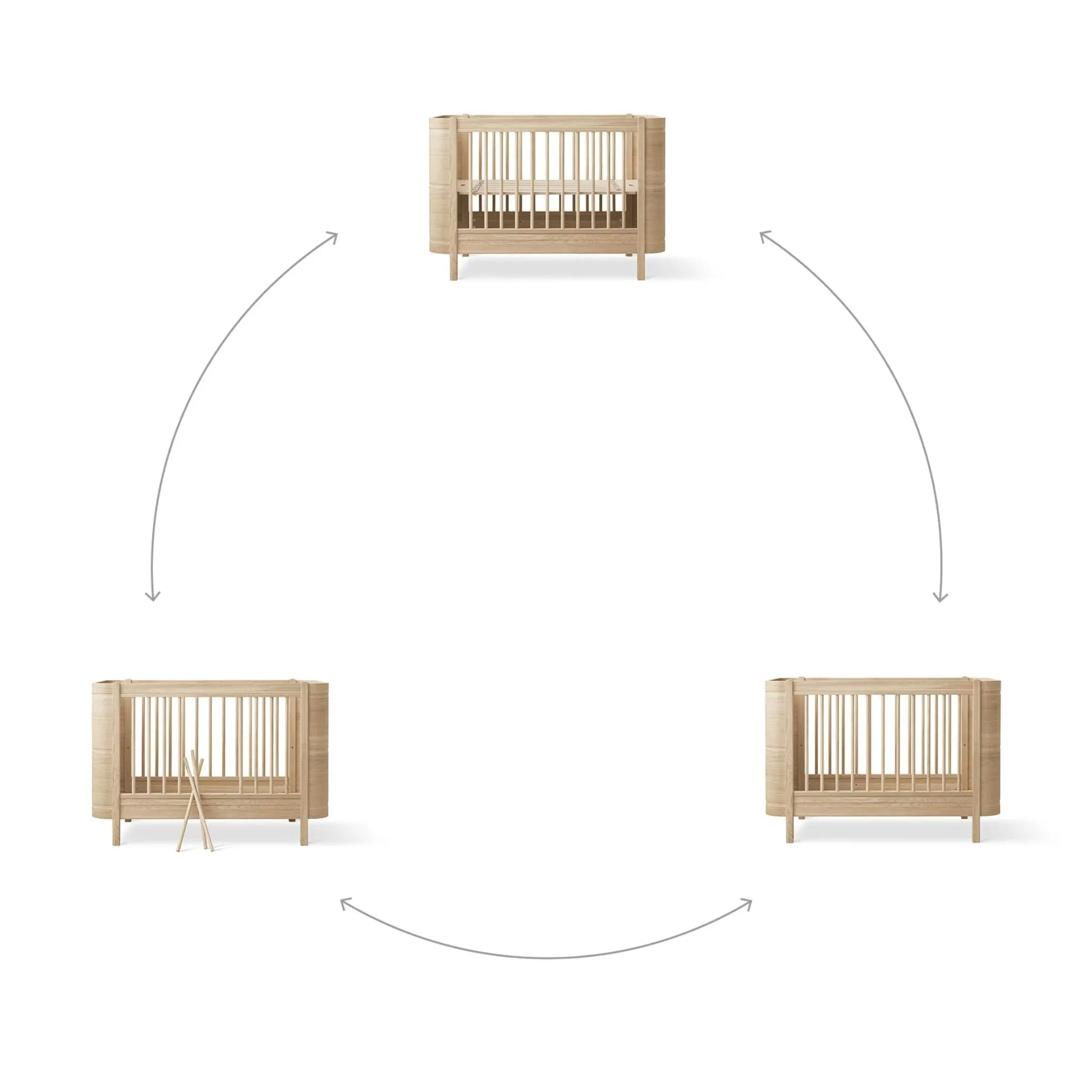Oliver Furniture Wood Mini  Cot Bed - Oak