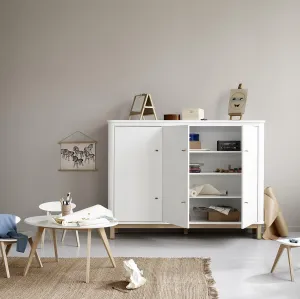 Oliver Furniture Wood Multi Cupboard 3 Doors - White/Oak