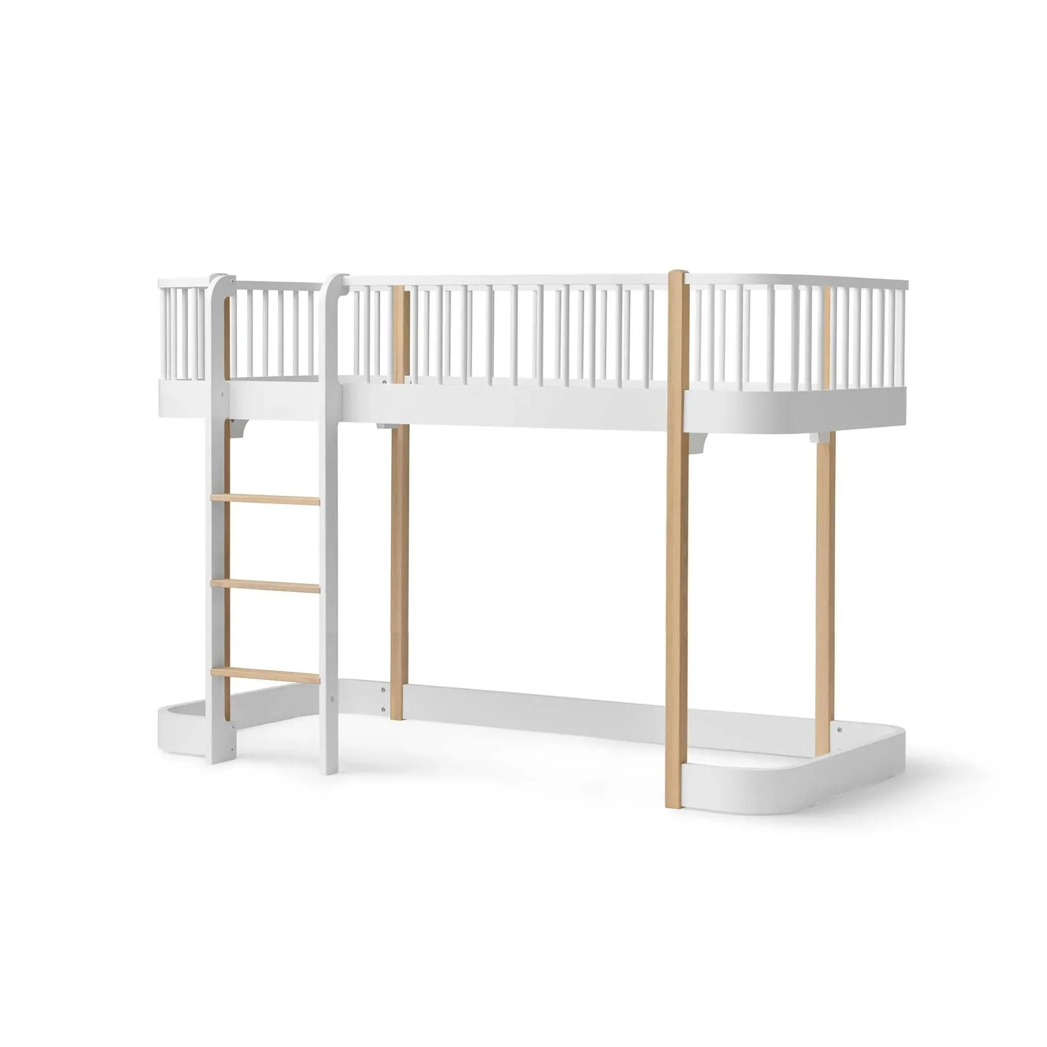 Oliver Furniture Wood Original Low Loft Bed - White/Oak