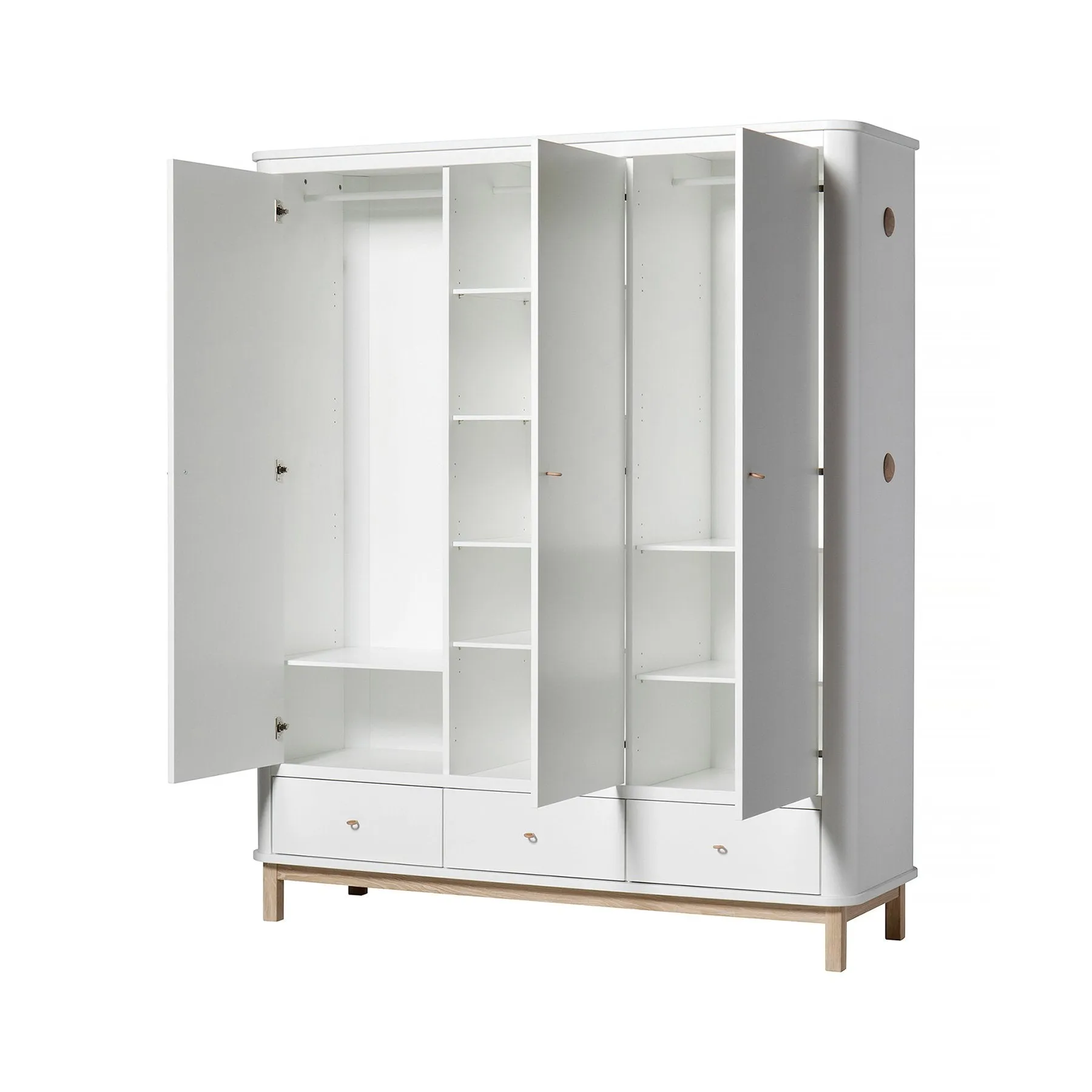 Oliver Furniture Wood Triple Wardrobe - White/Oak