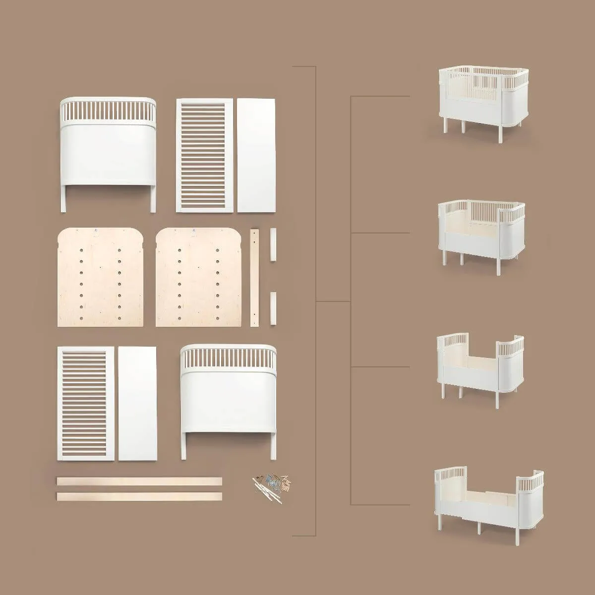 Sebra Cot Bed Baby & Jr. - Classic Grey