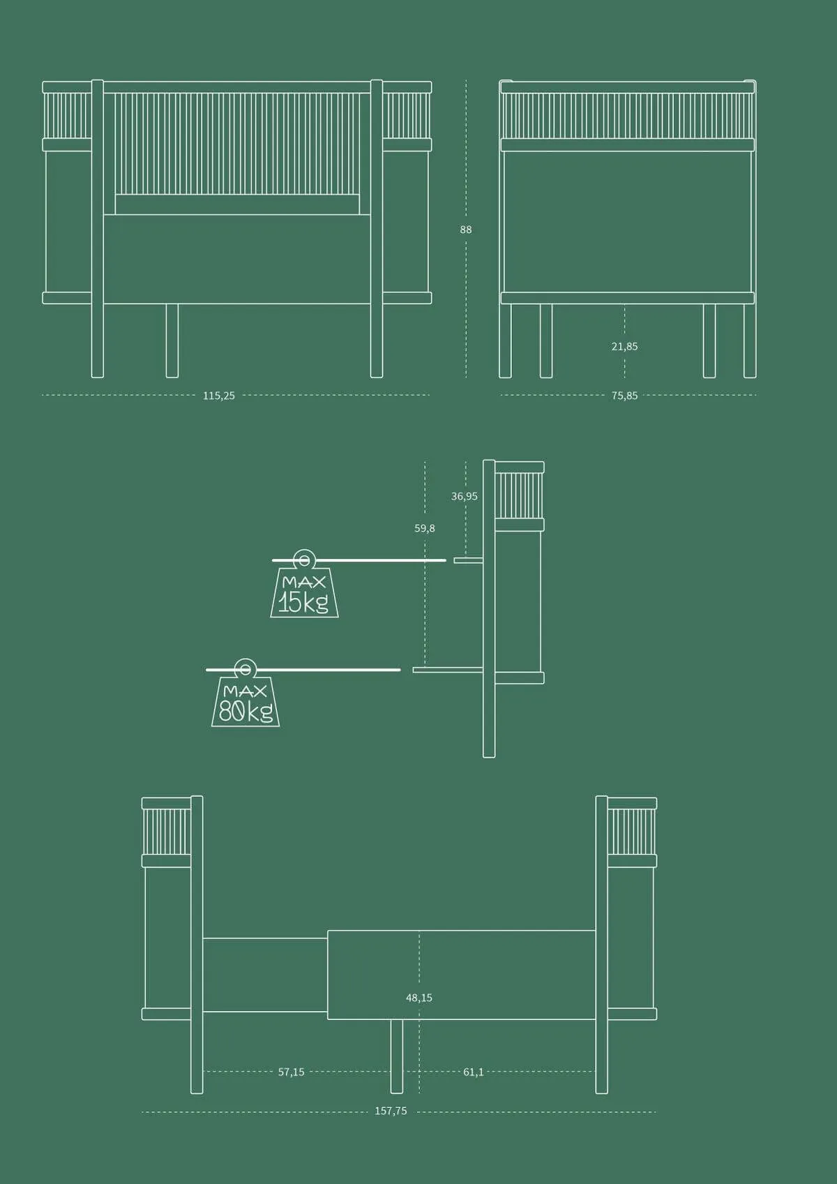 Sebra Cot Bed Baby & Jr. - Classic Grey