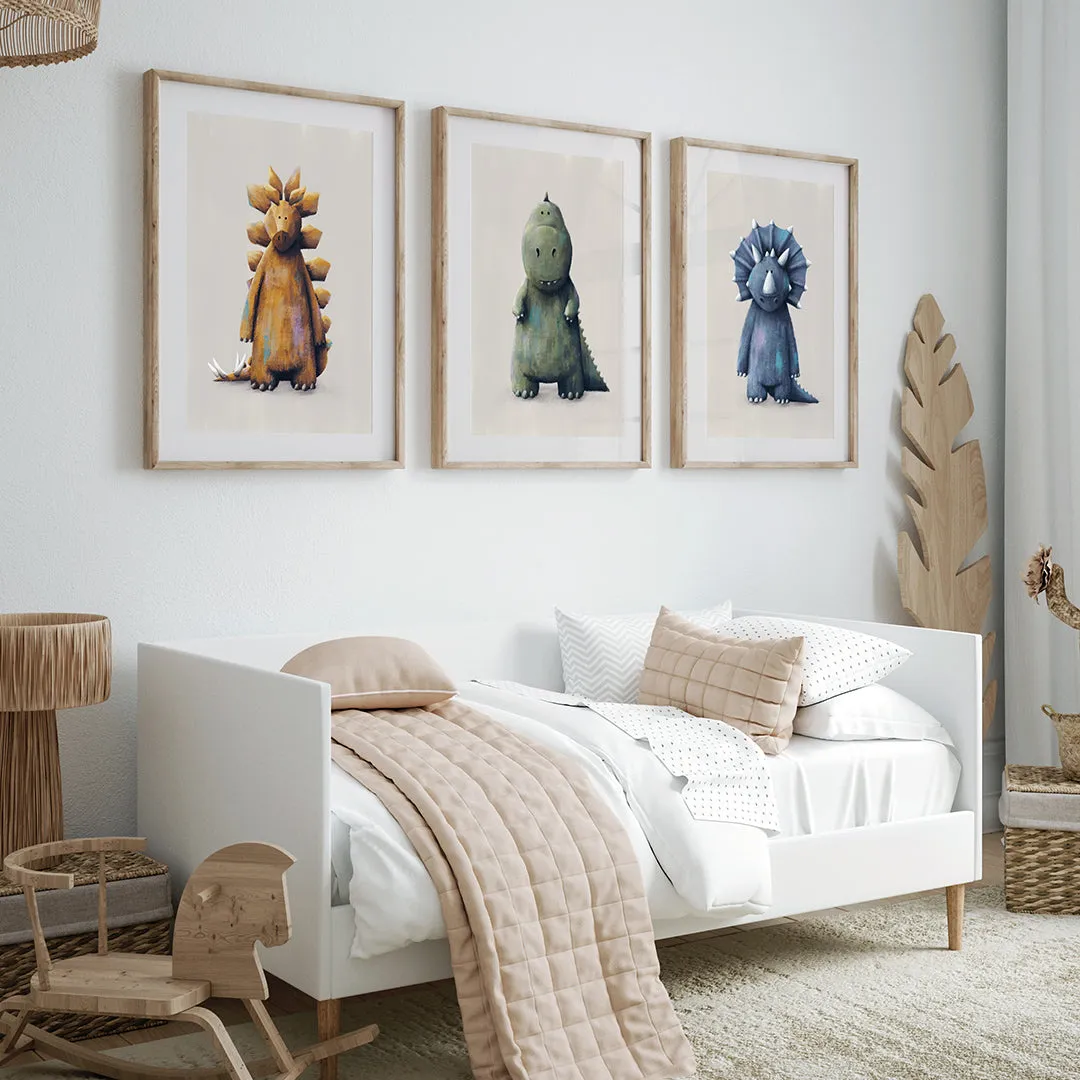 Tigercub Prints - Dinosaur Nursery Prints Set Of 3