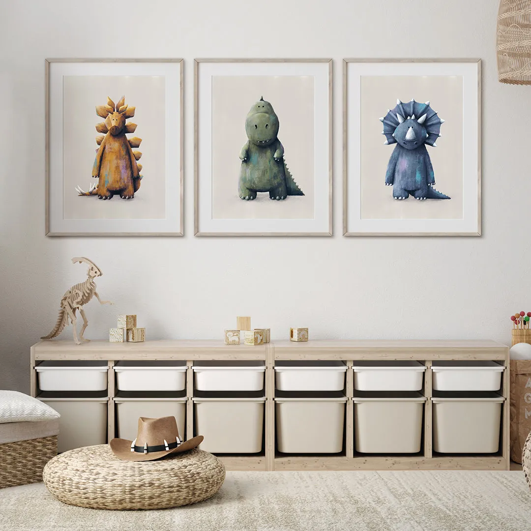 Tigercub Prints - Dinosaur Nursery Prints Set Of 3
