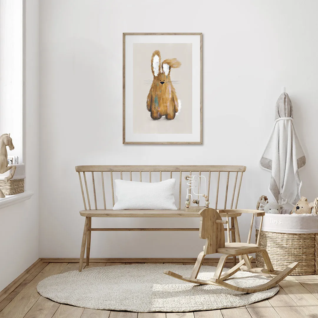 Tigercub Prints Florence the Bunny Woodland Nursery Print (Neutral)