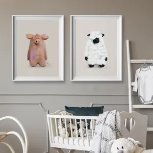 Tigercub Prints Parker & Philippe Farmyard Friends Set of Two Nursery Prints