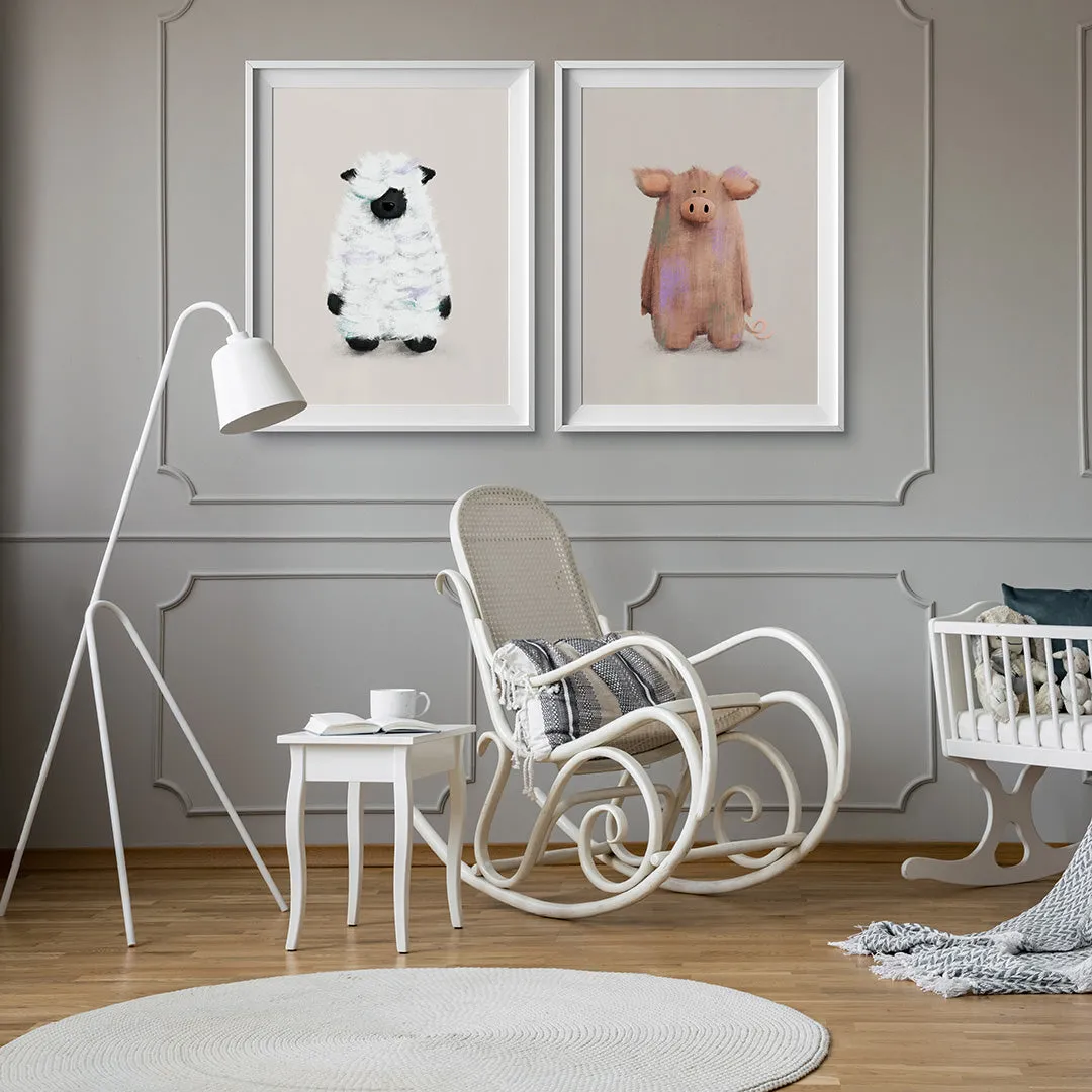 Tigercub Prints Parker & Philippe Farmyard Friends Set of Two Nursery Prints