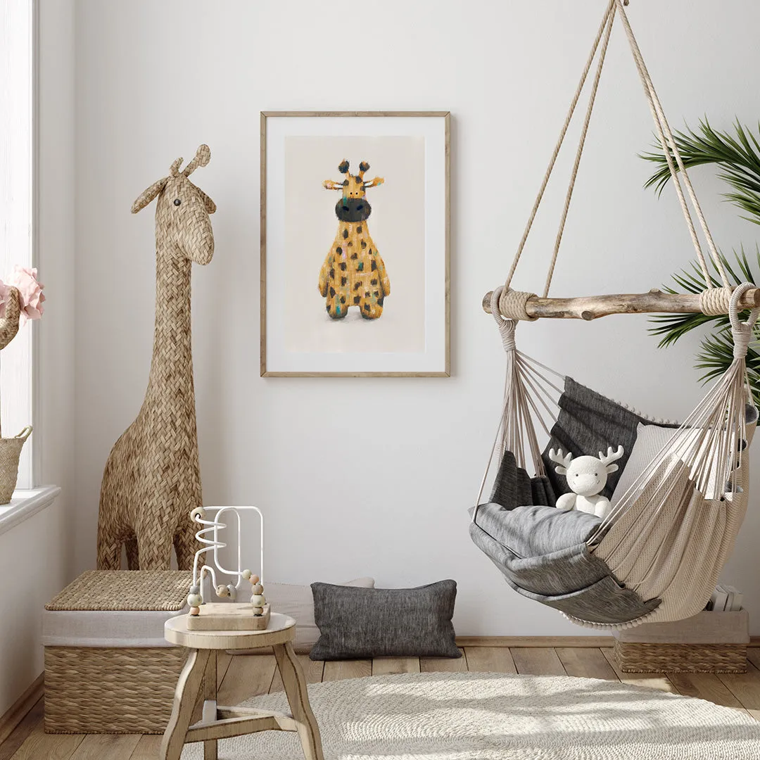 Tigercub Prints Raffi the Giraffe Safari Nursery Print (Neutral)