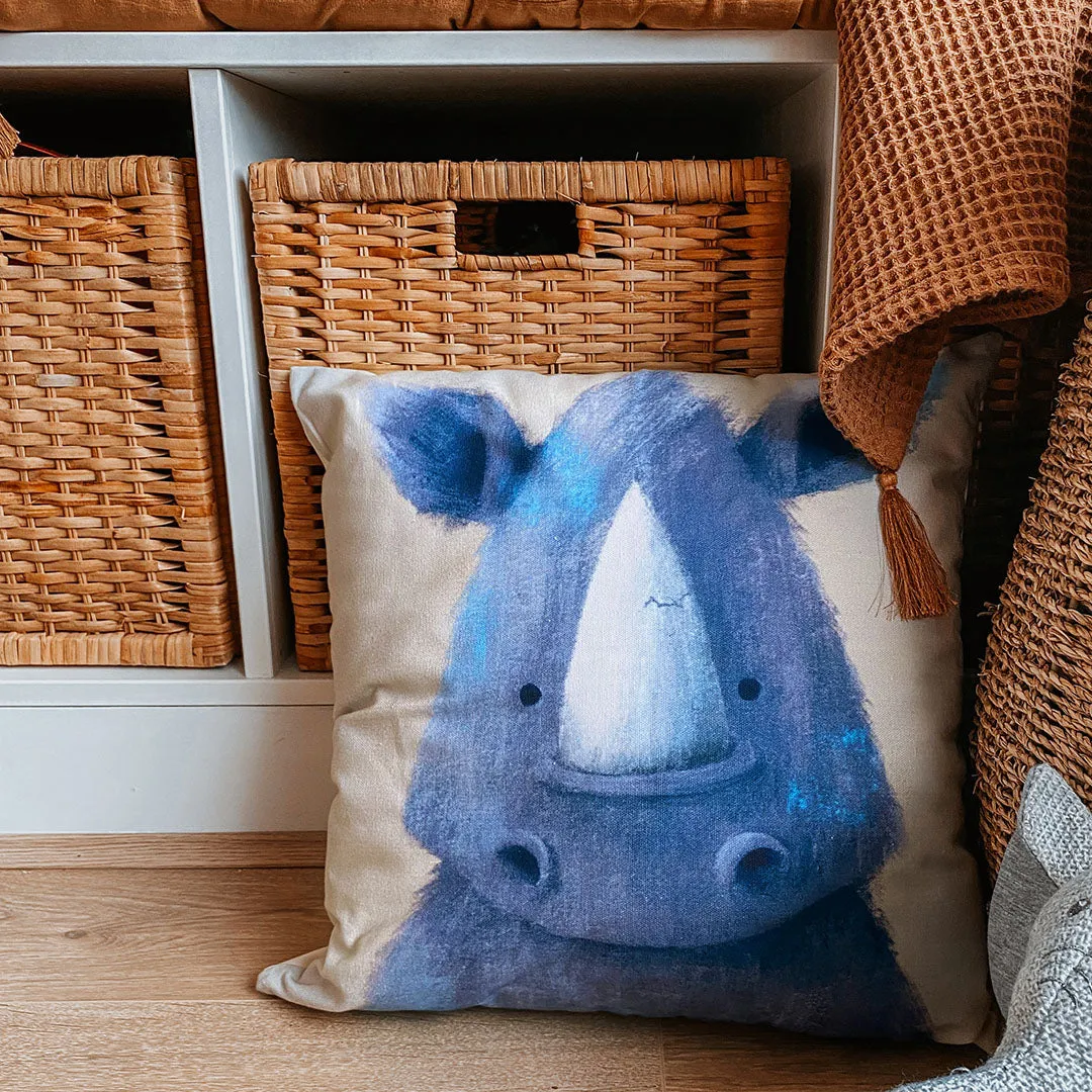 Tigercub Prints - Rhino Nursery Cushion Cover
