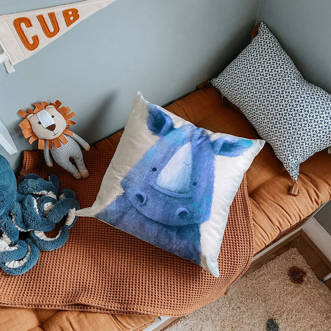 Tigercub Prints - Rhino Nursery Cushion Cover