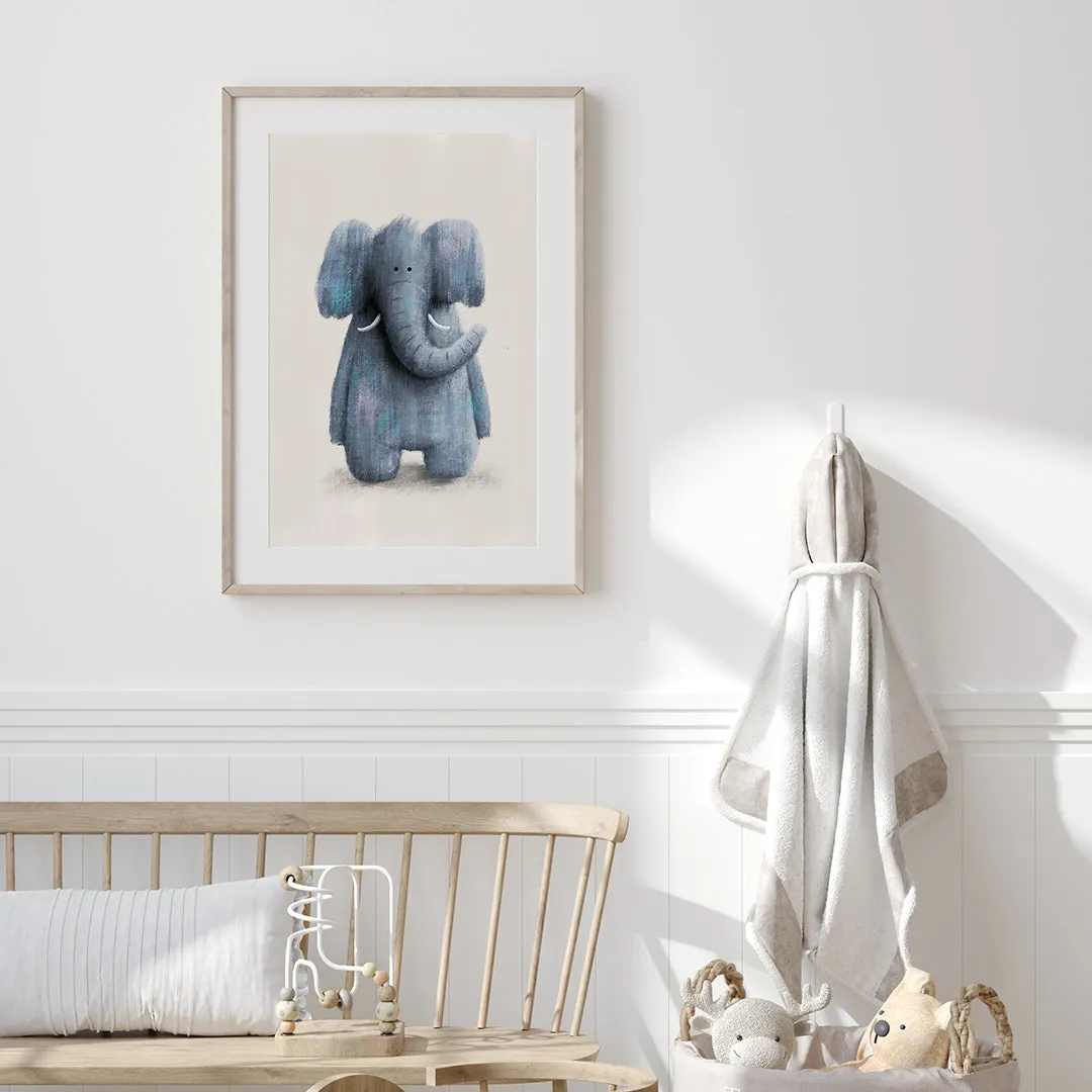 Tigercub Prints Safari Friends Set of 4 Nursery Prints (Neutral)