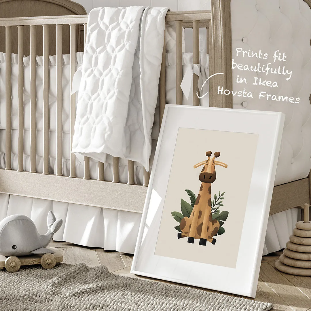Tigercub Prints - Scandi Giraffe Safari Nursery Print
