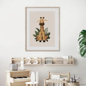 Tigercub Prints - Scandi Giraffe Safari Nursery Print
