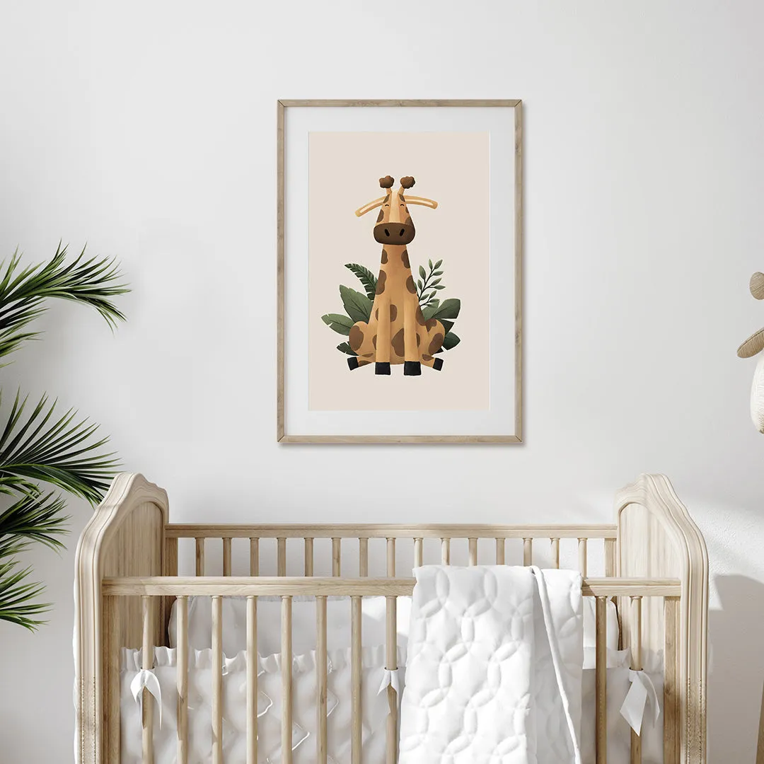 Tigercub Prints - Scandi Giraffe Safari Nursery Print