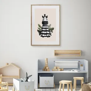 Tigercub Prints - Scandi Zebra Safari Nursery Print