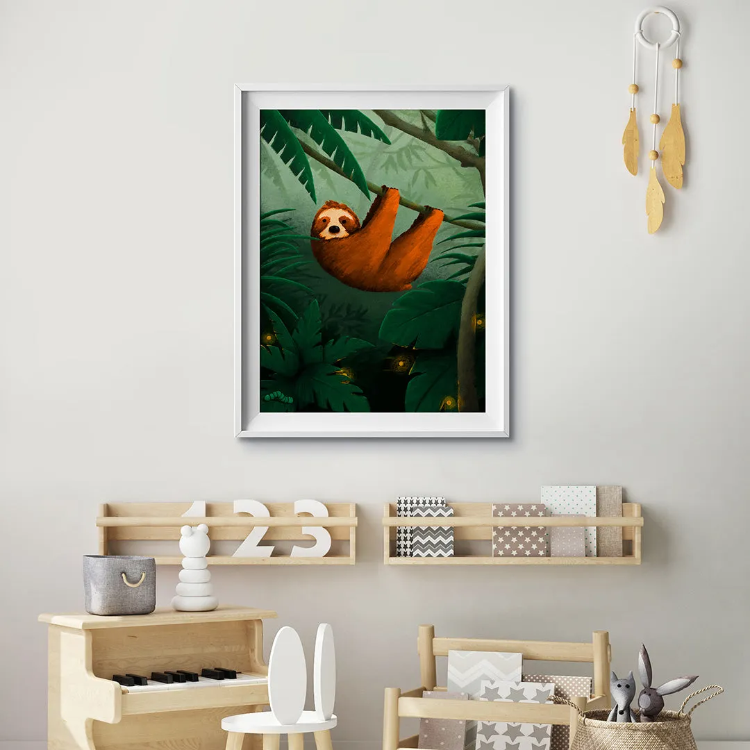 Tigercub Prints Sloth Jungle Nursery Print