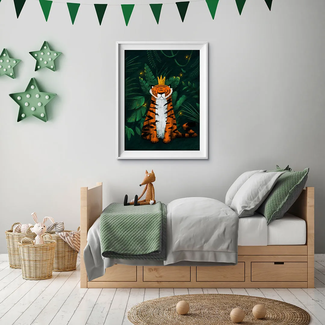 Tigercub Prints The Tiger King Jungle Nursery Print