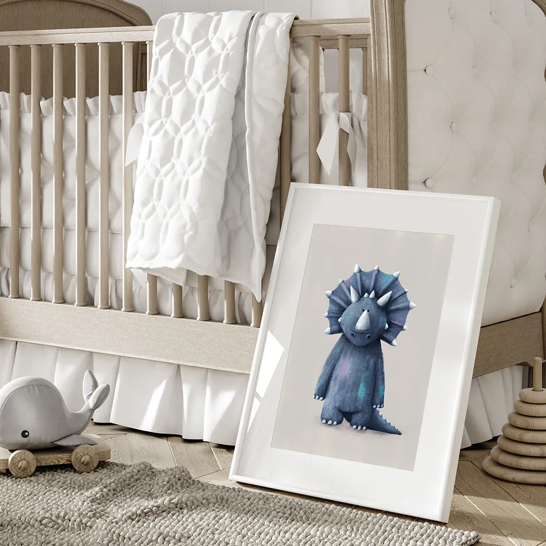 Tigercub Prints - Triceratops Dinosaur Nursery Print