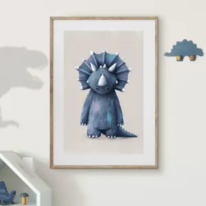 Tigercub Prints - Triceratops Dinosaur Nursery Print