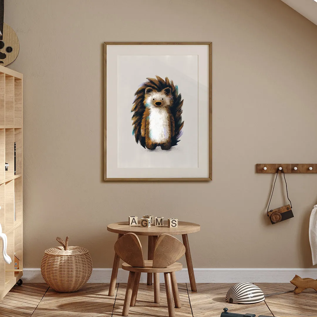 Tigercub Prints - Woodland Hedgehog Childrens Nursery Print