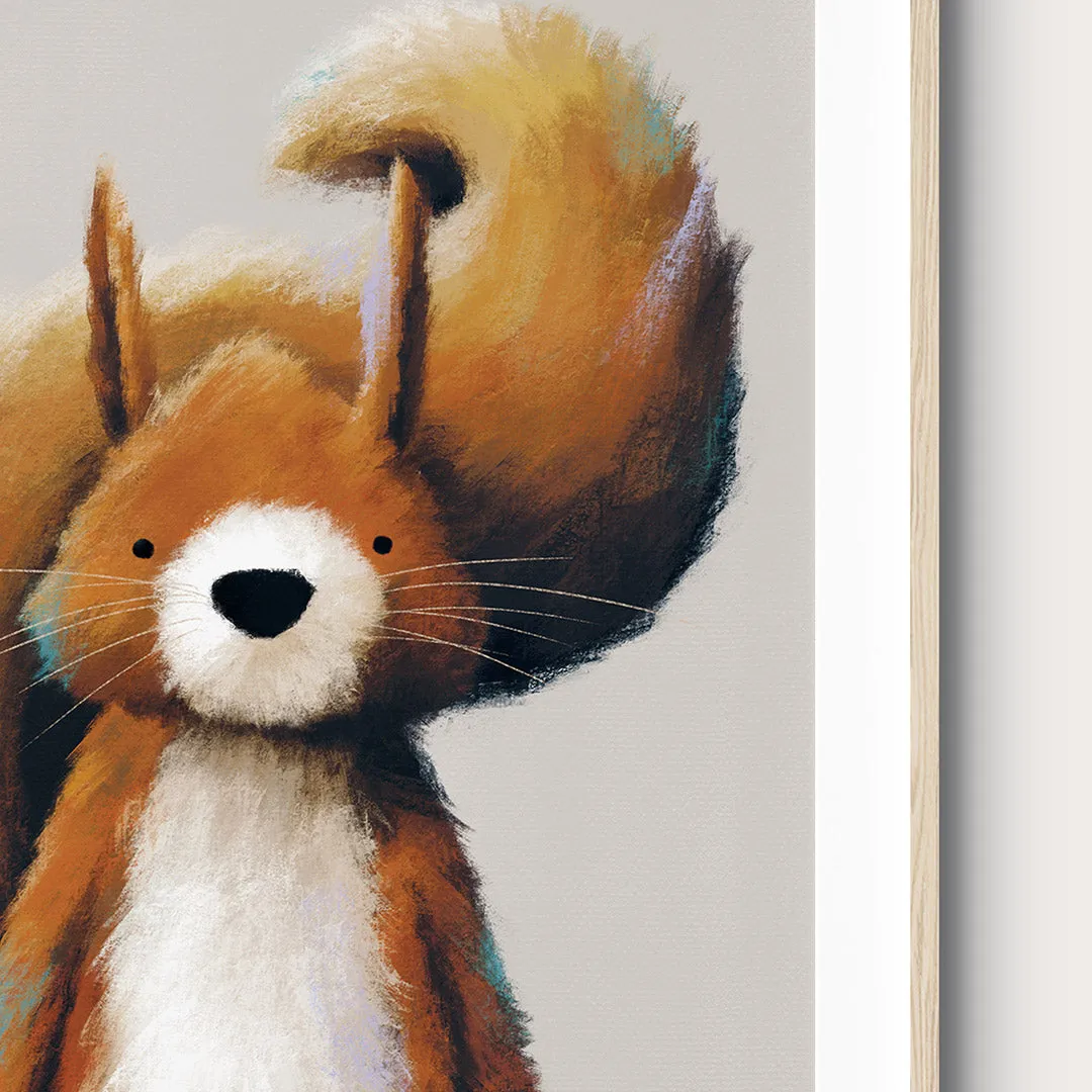 Tigercub Prints - Woodland Squirrel Childrens Nursery Print