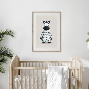 Tigercub Prints Zara the Zebra Safari Nursery Print (Neutral)