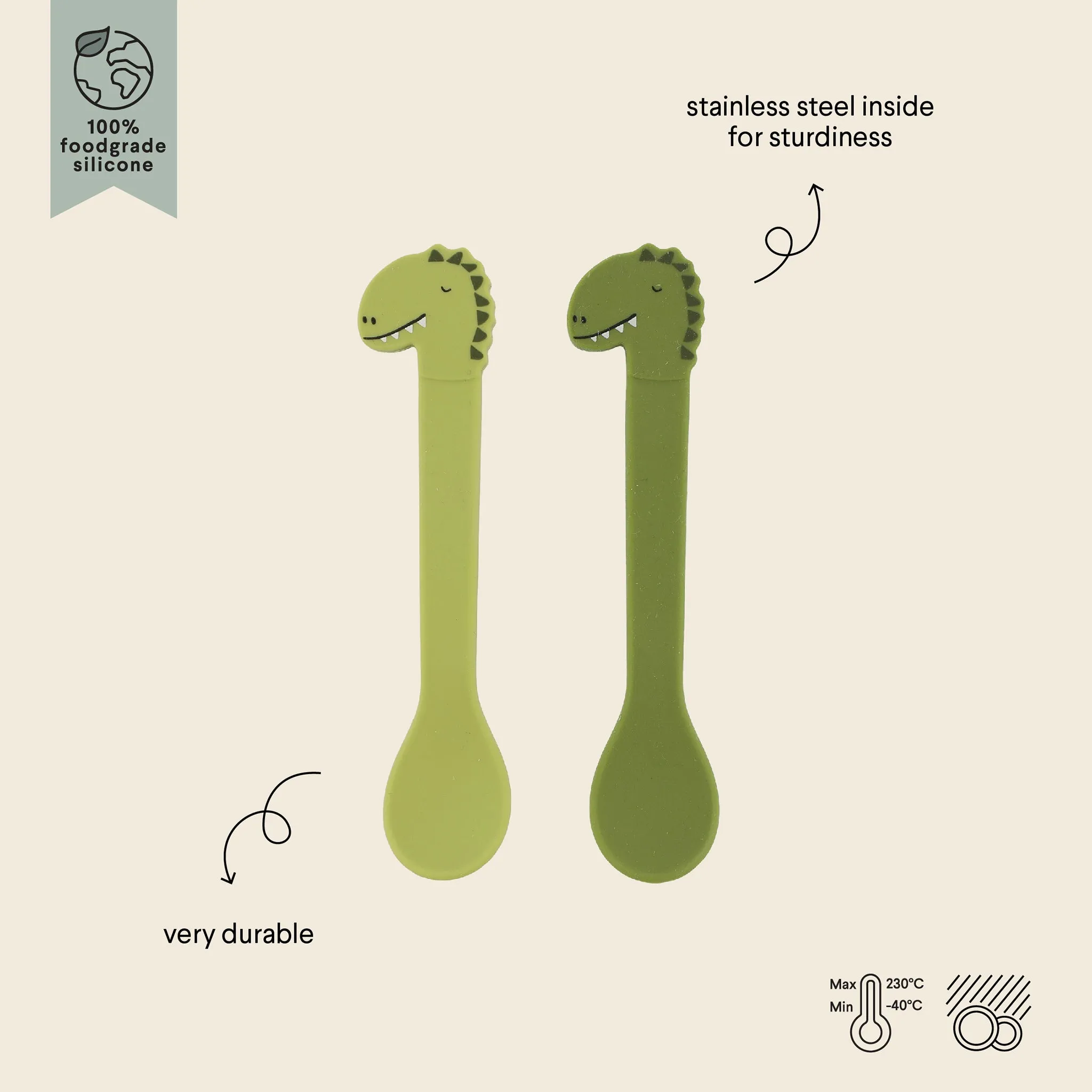 Trixie Silicone Spoon 2-Pack - Mr. Dino