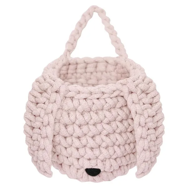 Zuri House Crochet Bunny Basket - Pale Pink