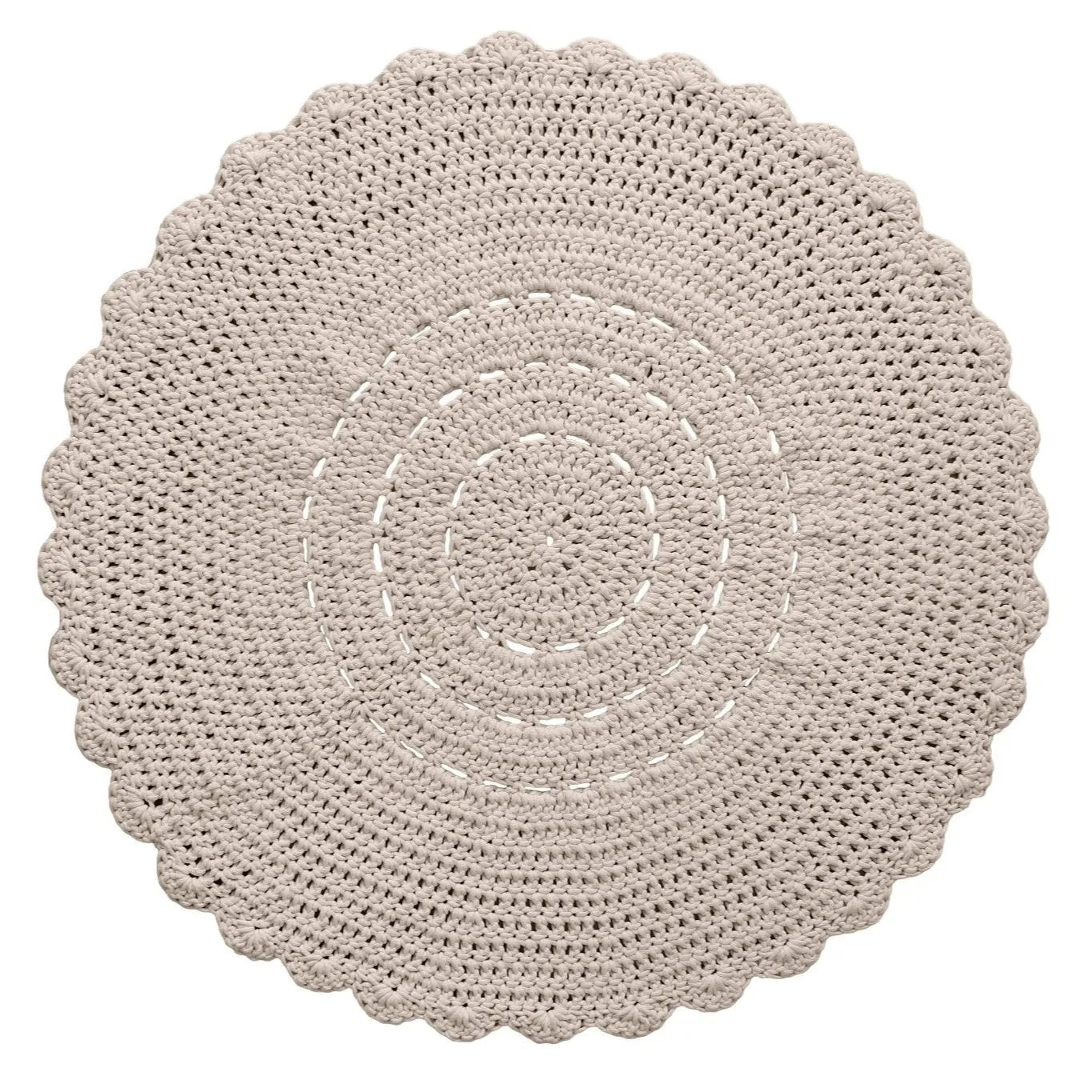 Zuri House Crochet Doily Rug - Beige
