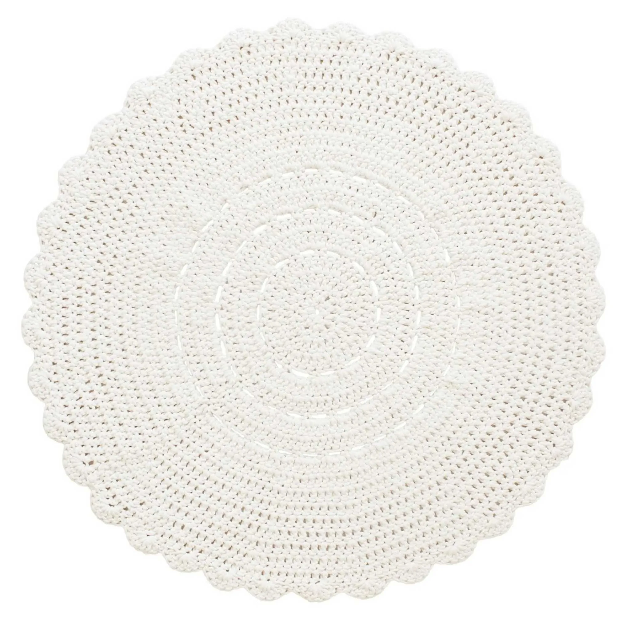 Zuri House Crochet Doily Rug - Ivory
