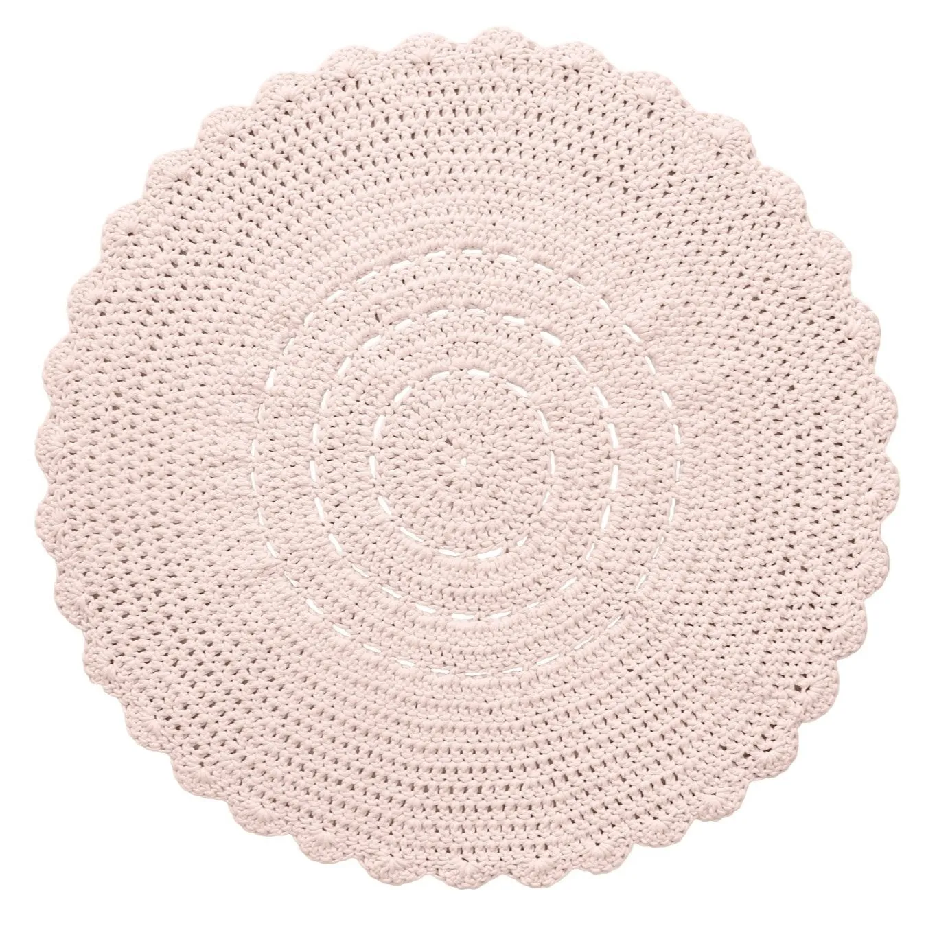 Zuri House Crochet Doily Rug - Pale Pink