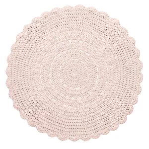Zuri House Crochet Doily Rug - Pale Pink
