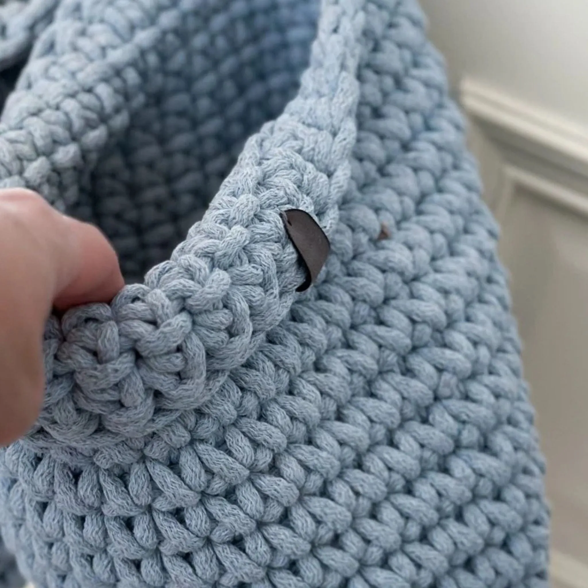 Zuri House Crochet Hanging Bags - Baby Blue