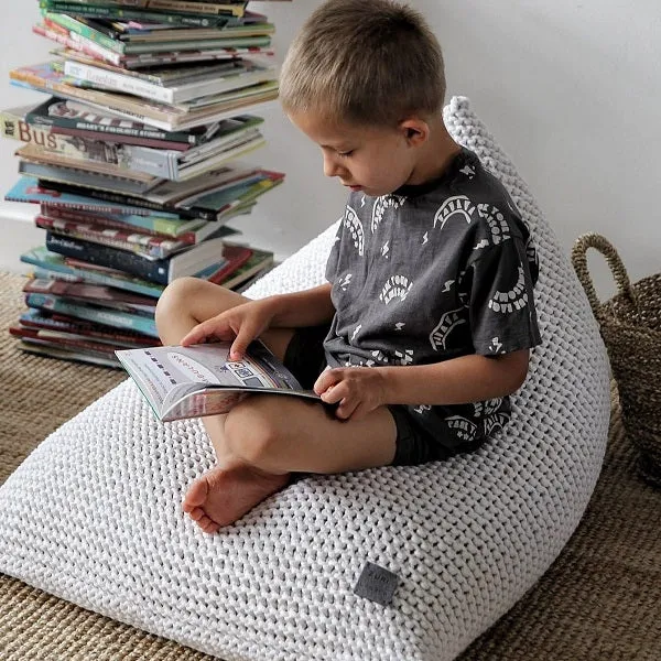 Zuri House Kids Knitted Beanbag - Ivory