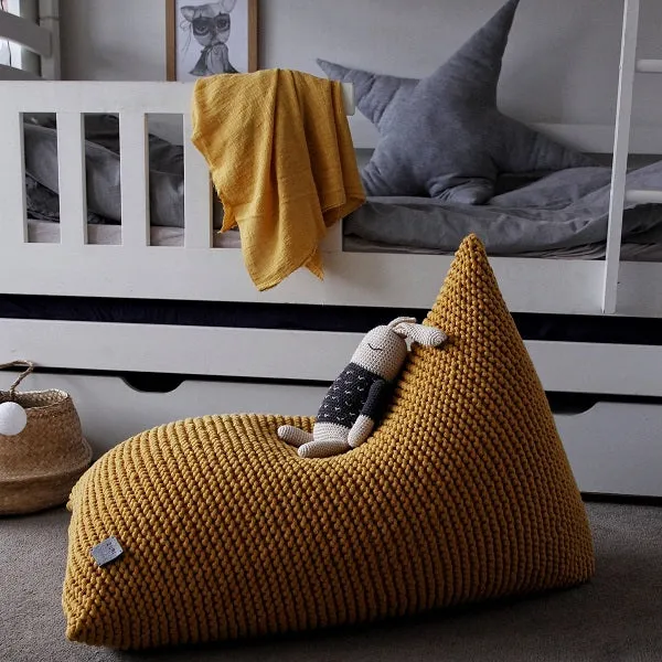 Zuri House Kids Knitted Beanbag - Mustard