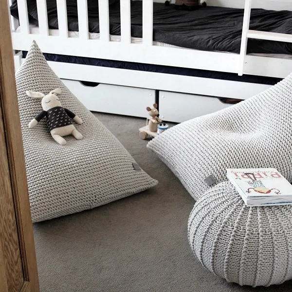 Zuri House Kids Knitted Beanbag - Oatmeal
