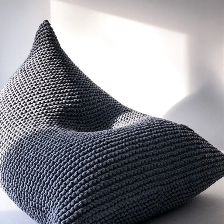 Zuri House Knitted Beanbag - Dark Grey