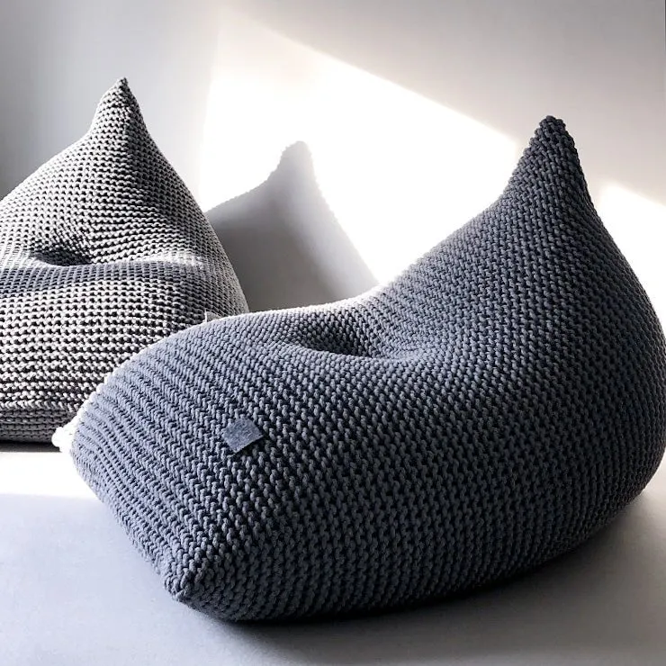 Zuri House Knitted Beanbag - Dark Grey
