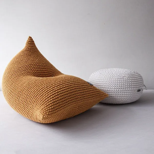 Zuri House Knitted Beanbag - Mustard