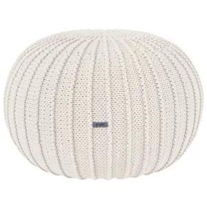Zuri House Large Knitted Pouffe - Ivory