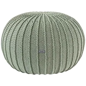 Zuri House Large Knitted Pouffe - Light Olive